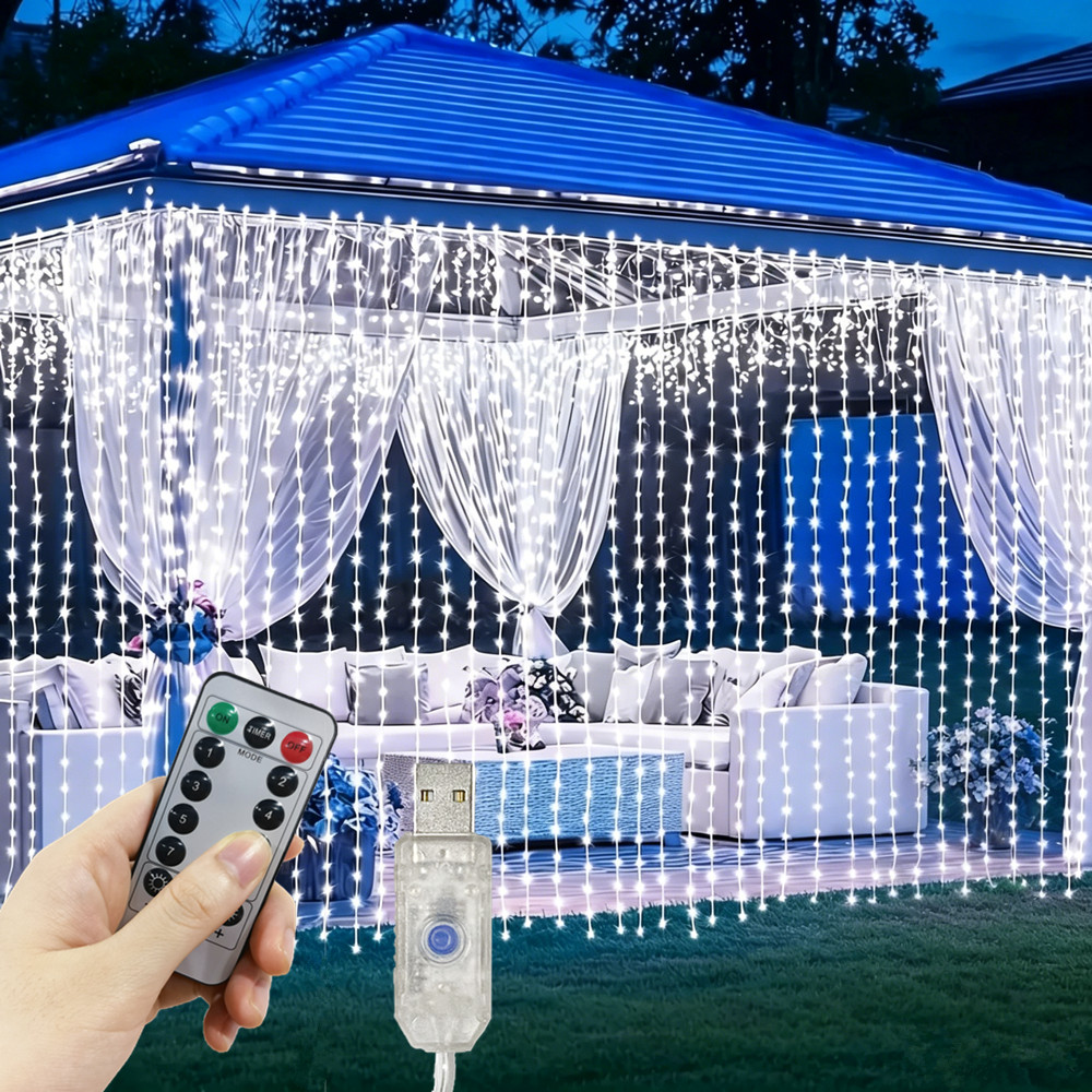 String Curtain Light - Luci Fatate 3/4/6m con 8 Modalità,