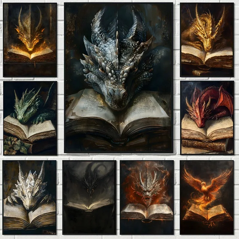 Home Decor Gothic - Grande libro di lettura del drago