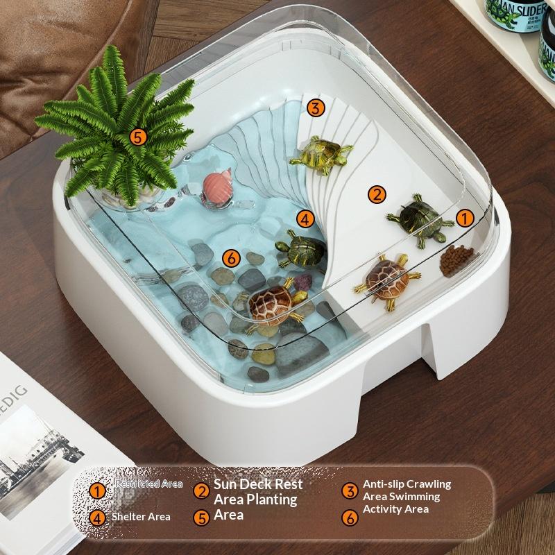 Home Decor Habitat - Nuovo Terrario Trasparente per Tartarughe, Decorazione