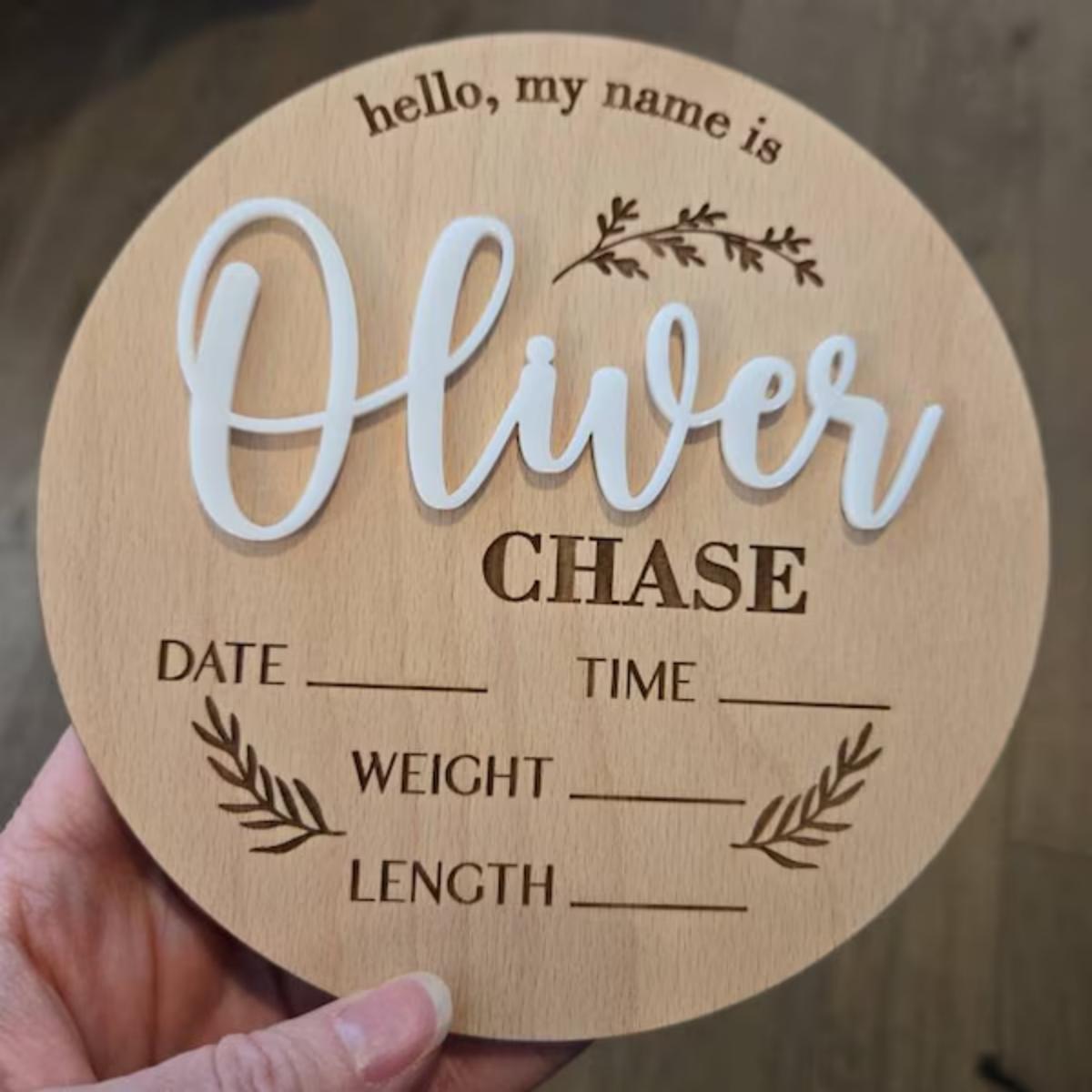 Home Decor For Birthday - 1 Pezzo Targa Personalizzata in Legno
