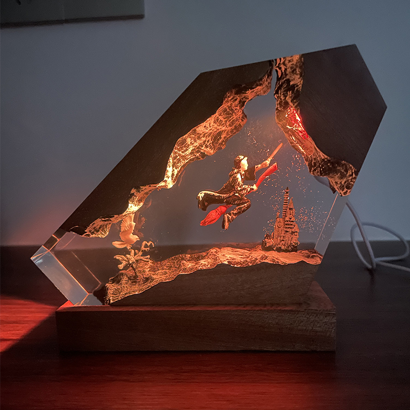 Home Decor Resin - Lampada in Resina Epossidica con Motivo