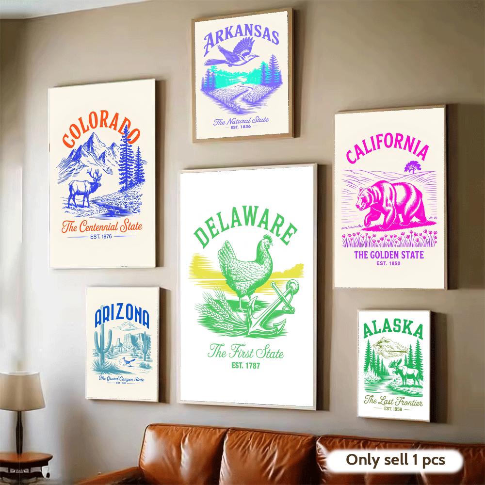 Home Decor Design Ideas - Poster con Design Artistico degli Stati