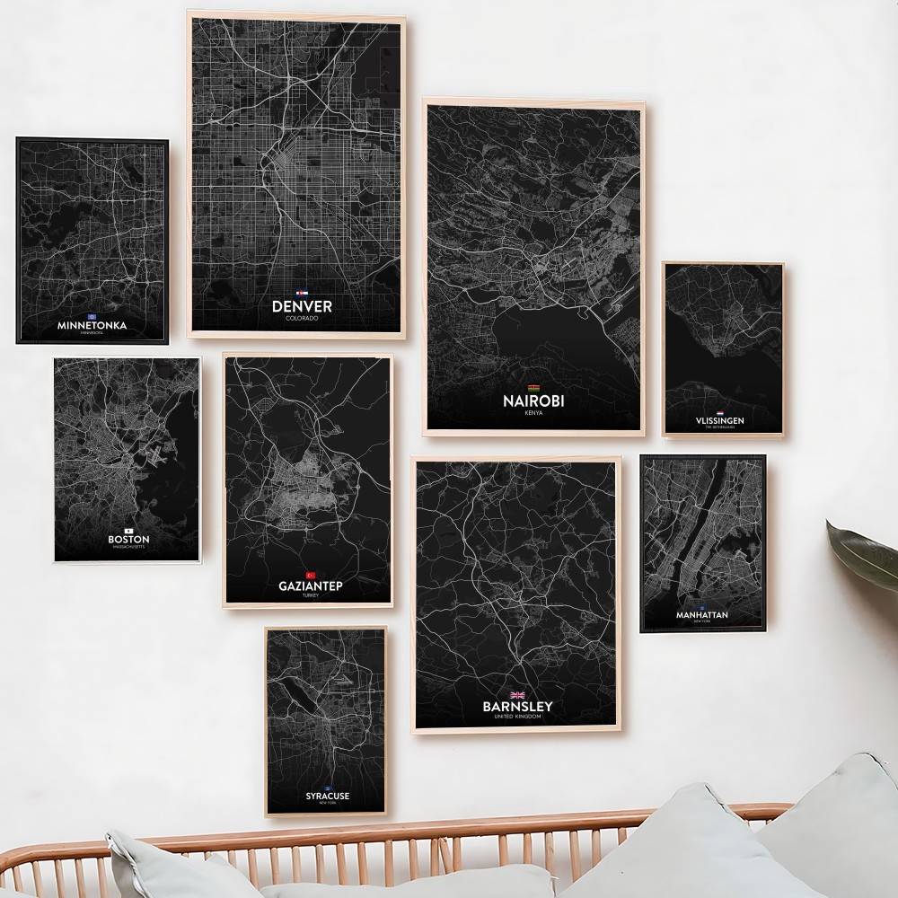 Home Decor New York - Parigi Londra New York CUSTOM Mappa