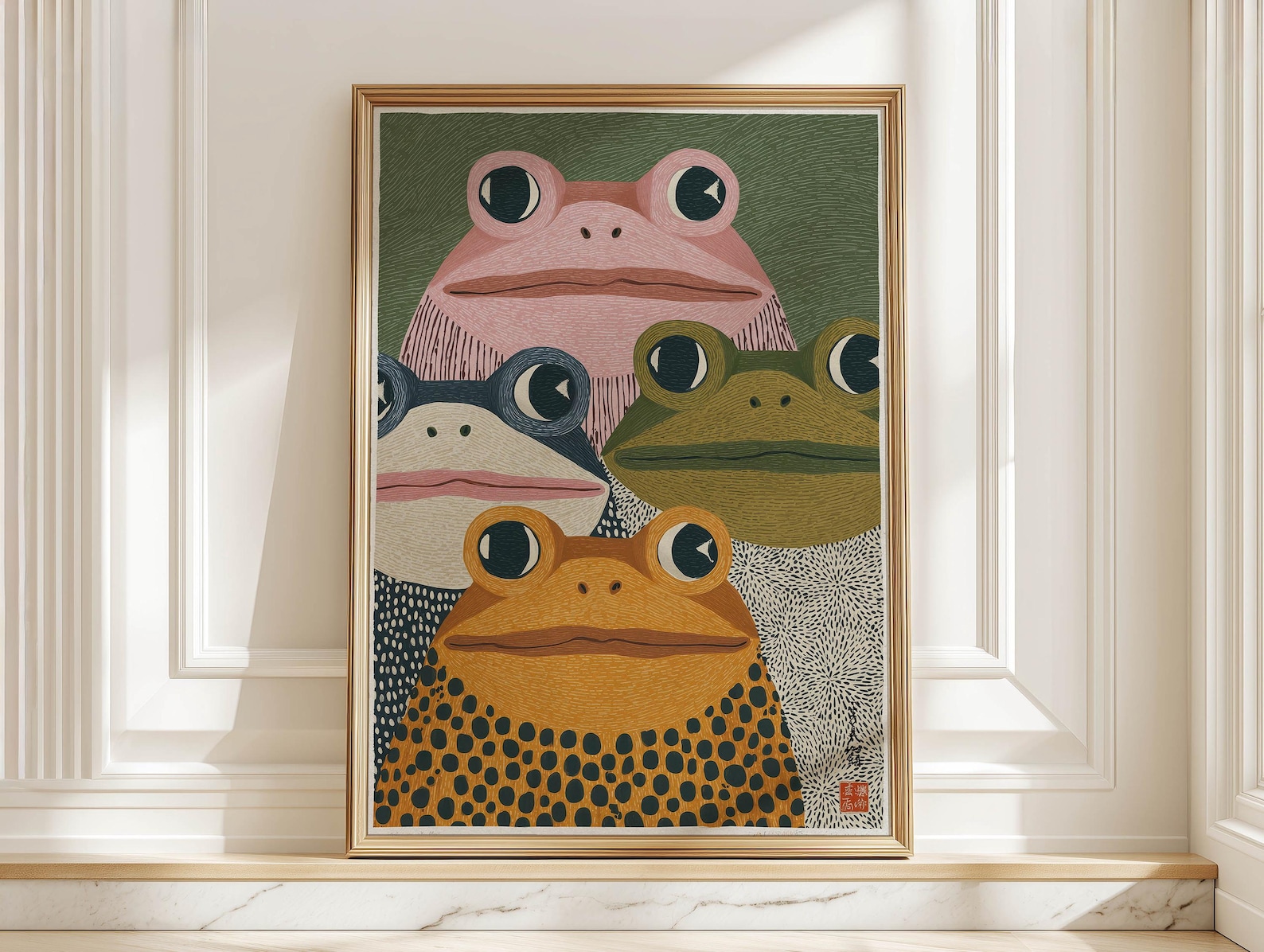 Home Decor Design Interior - Stampa artistica moderna giapponese con rana