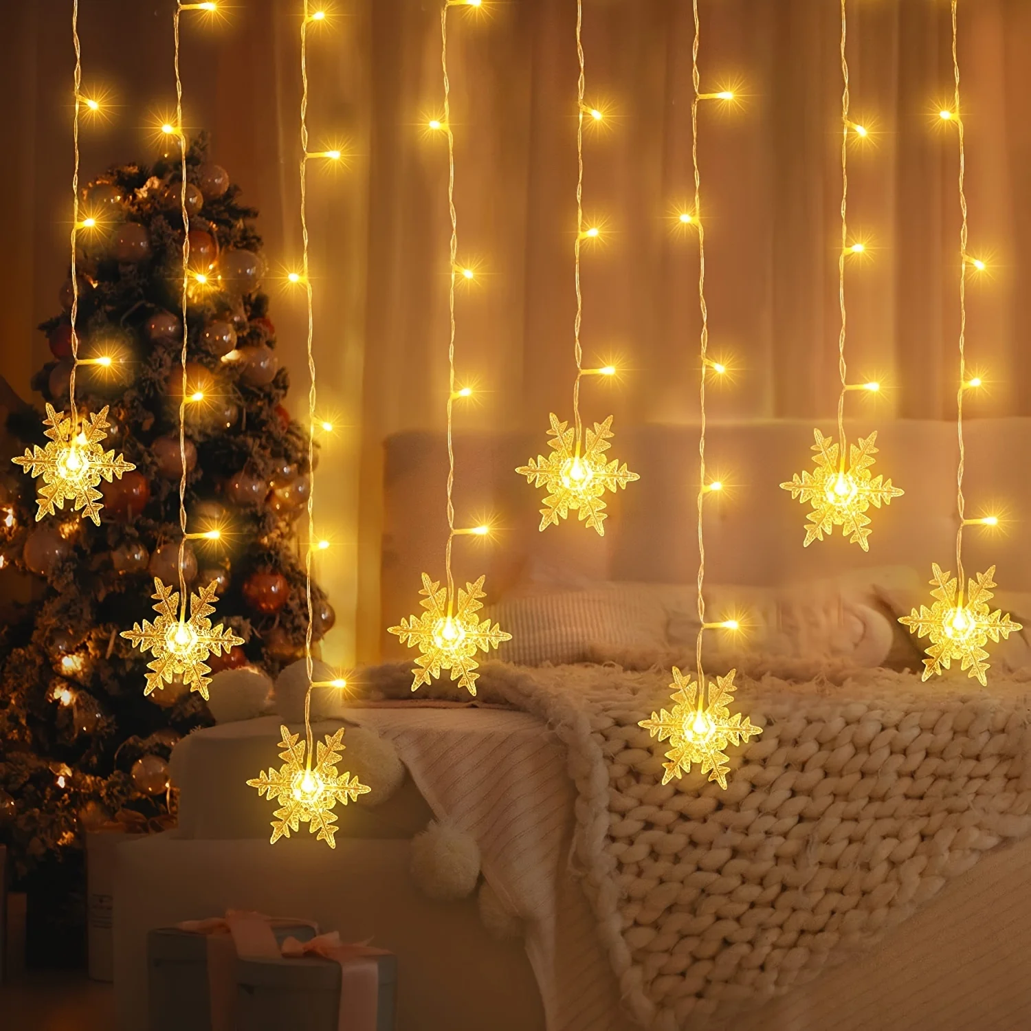 String Curtain Light - 4M 96Led Decorazioni per la casa