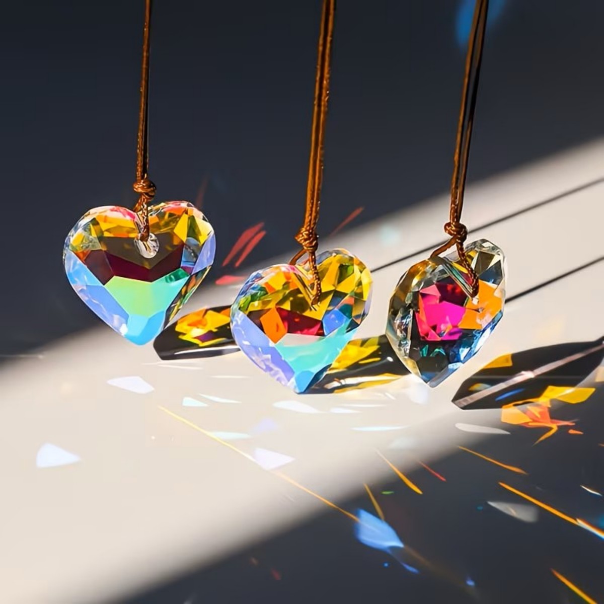 Crystal Sun Catcher - 1 ciondolo a forma di cuore