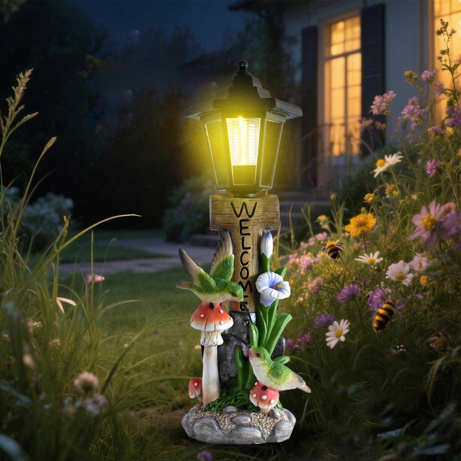 Home Decor Resin - Luci solari da giardino, statua con