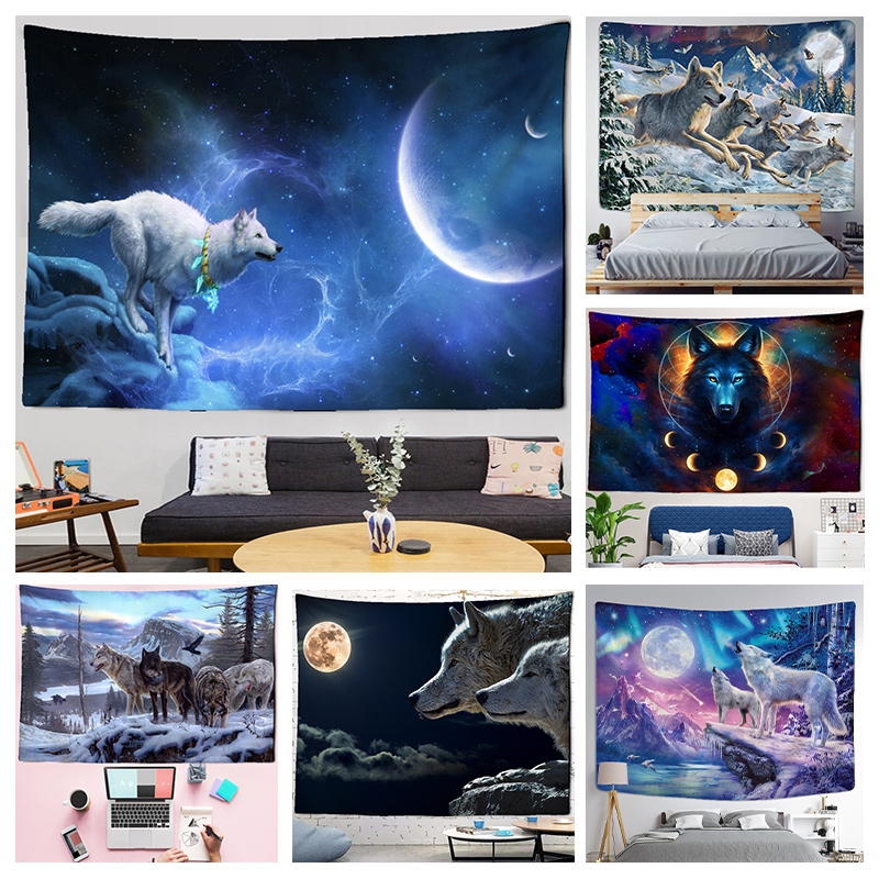 Home Decor Yoga - Fantasia lupo arazzo appeso a parete
