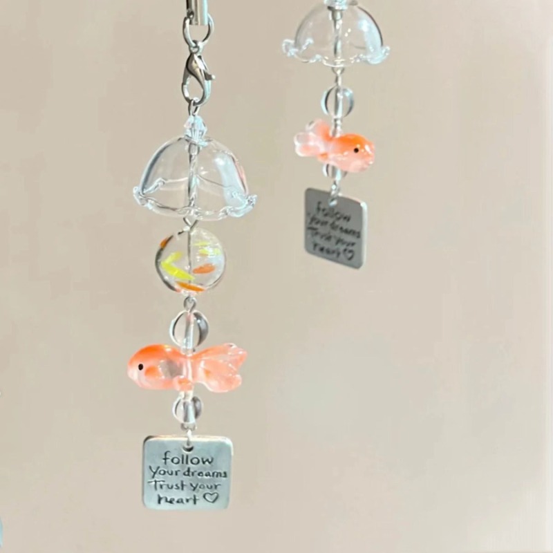 Boho Wind Chimes - Campanelli eolici con pesci rossi Ciondolo