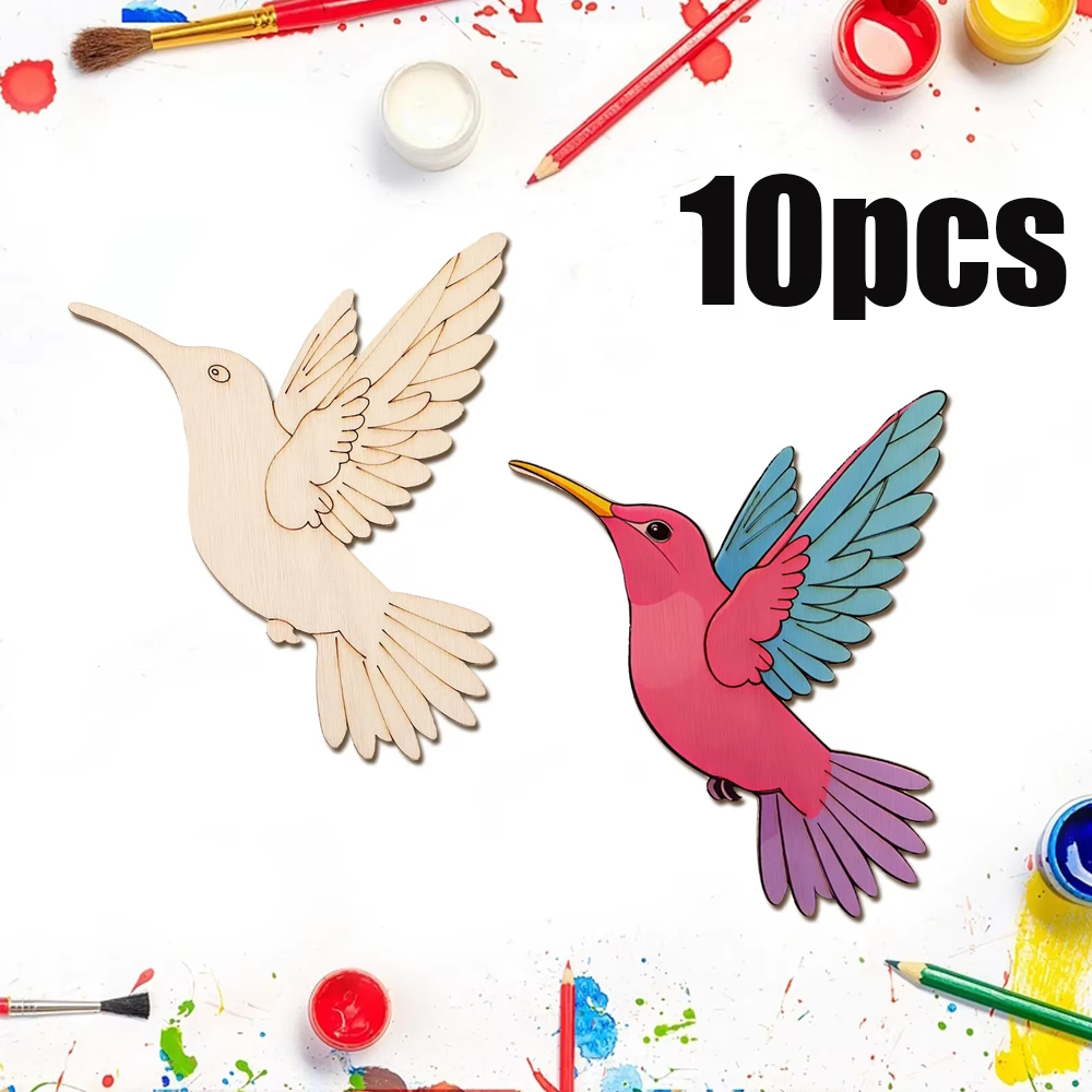 Home Decor Painting - Set di 10 Animali in Legno