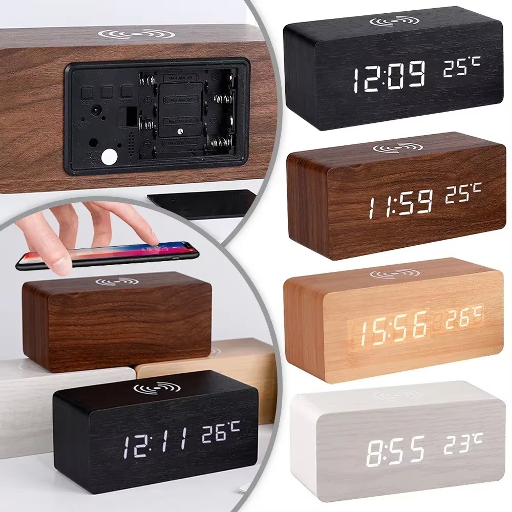 Vintage Alarm Clock - Sveglia Digitale LED in Legno con