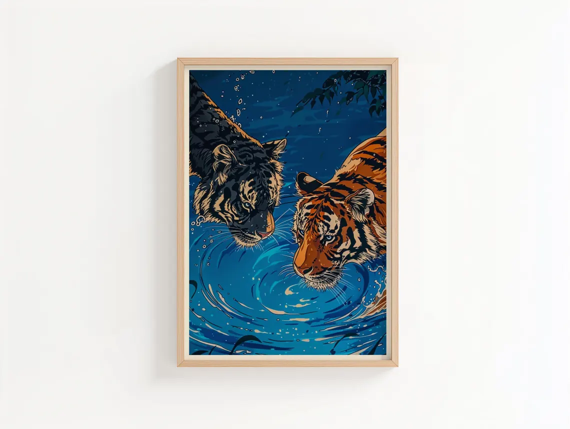 Home Decor Japanese - Poster del Tramonto del Tigre |