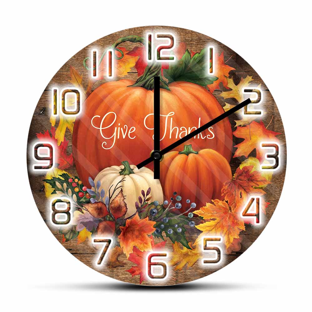 Home Decor Design Ideas - Orologio da Parete 'Give Thanks Blessed'