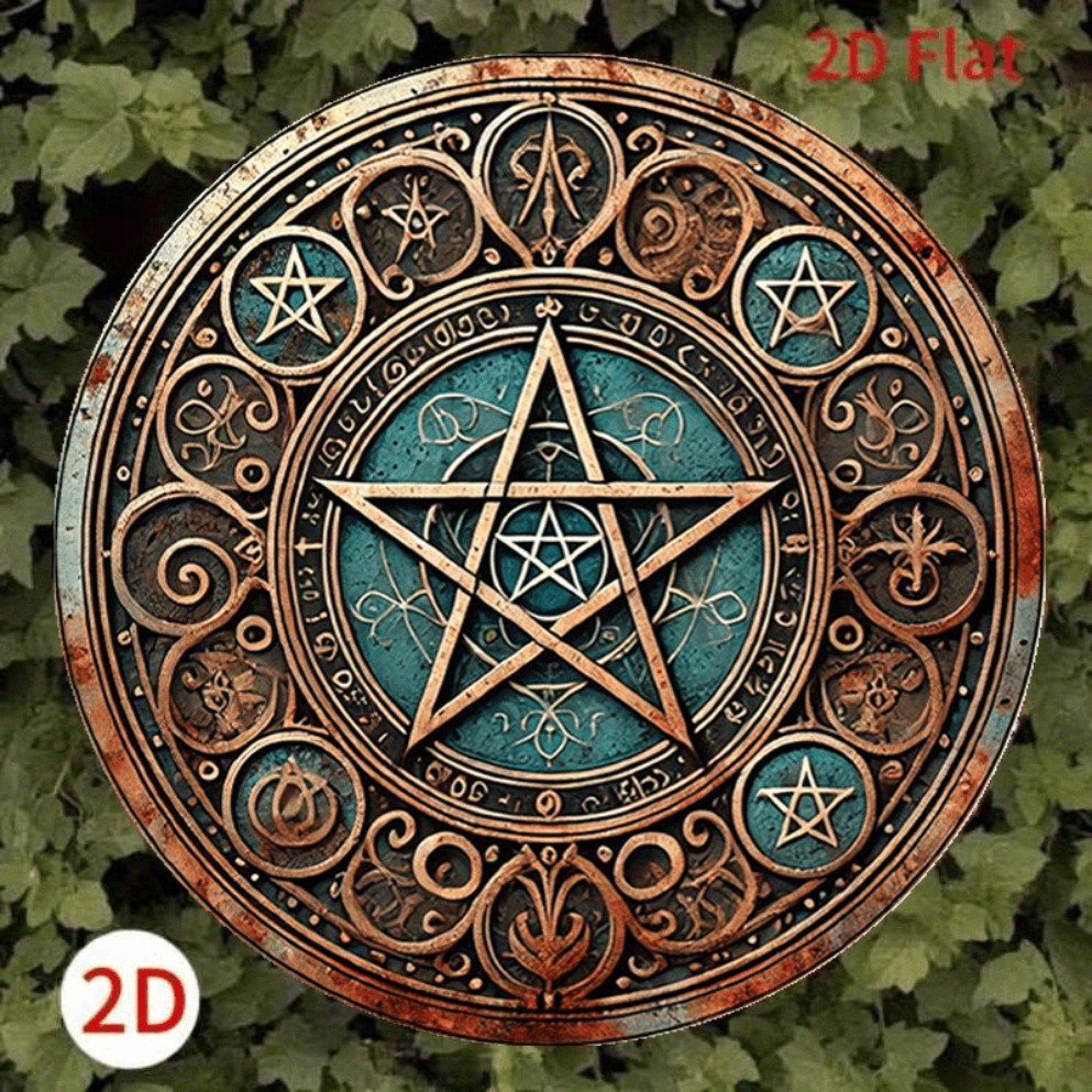 Home Decor Gothic - Targa in metallo vintage con pentagramma