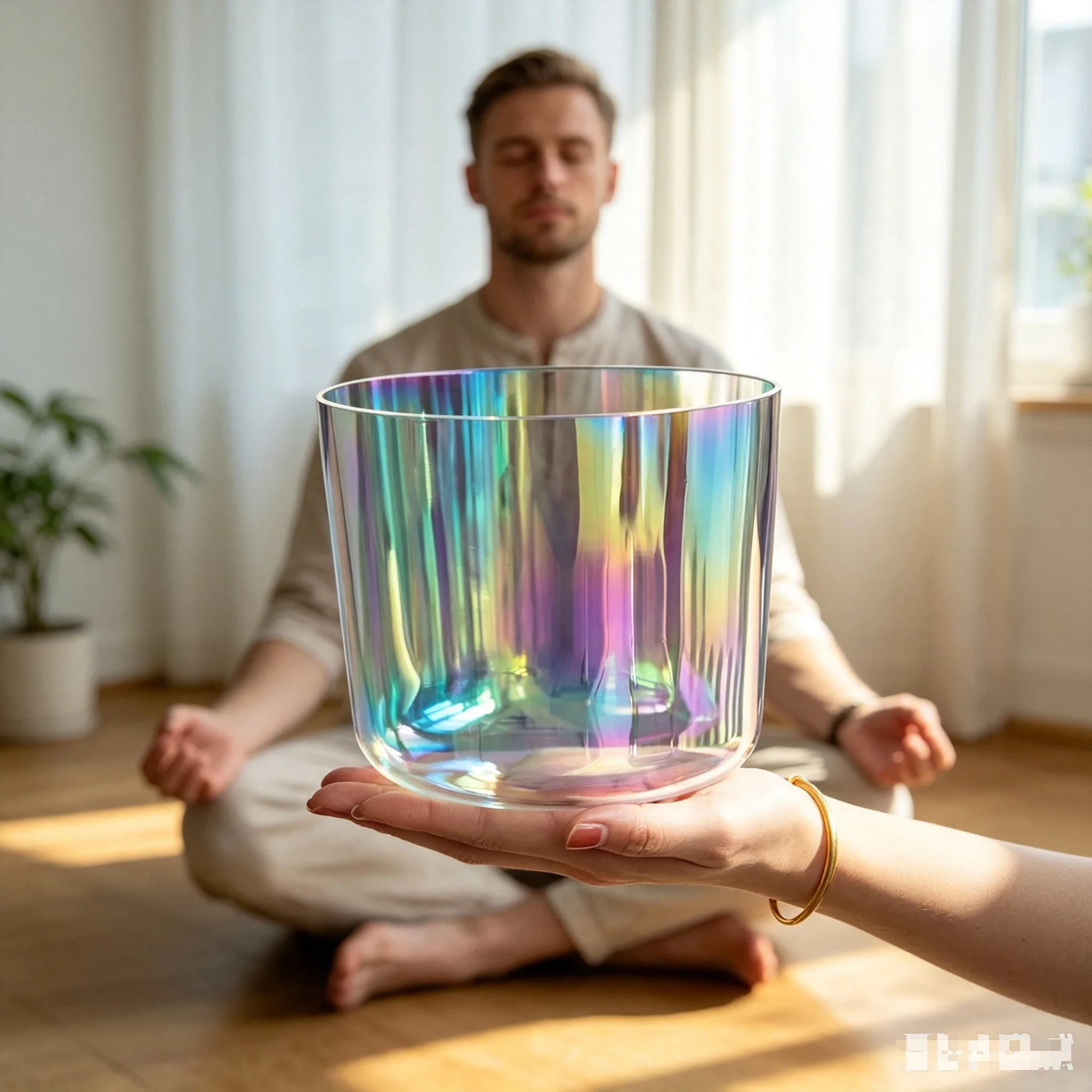Home Decor Yoga - Ciotola Sonora in Quarzo Trasparente Colorato
