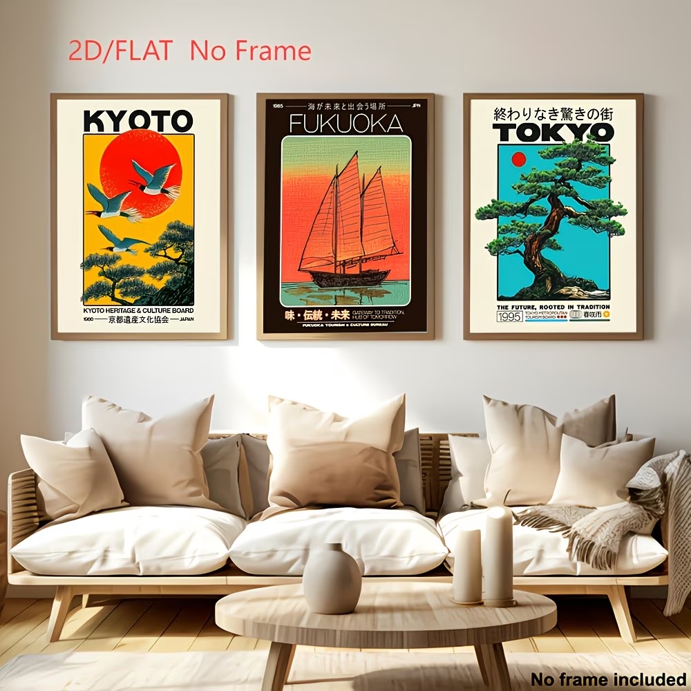 Home Decor Japanese - 3 pezzi di stampe artistiche giapponesi