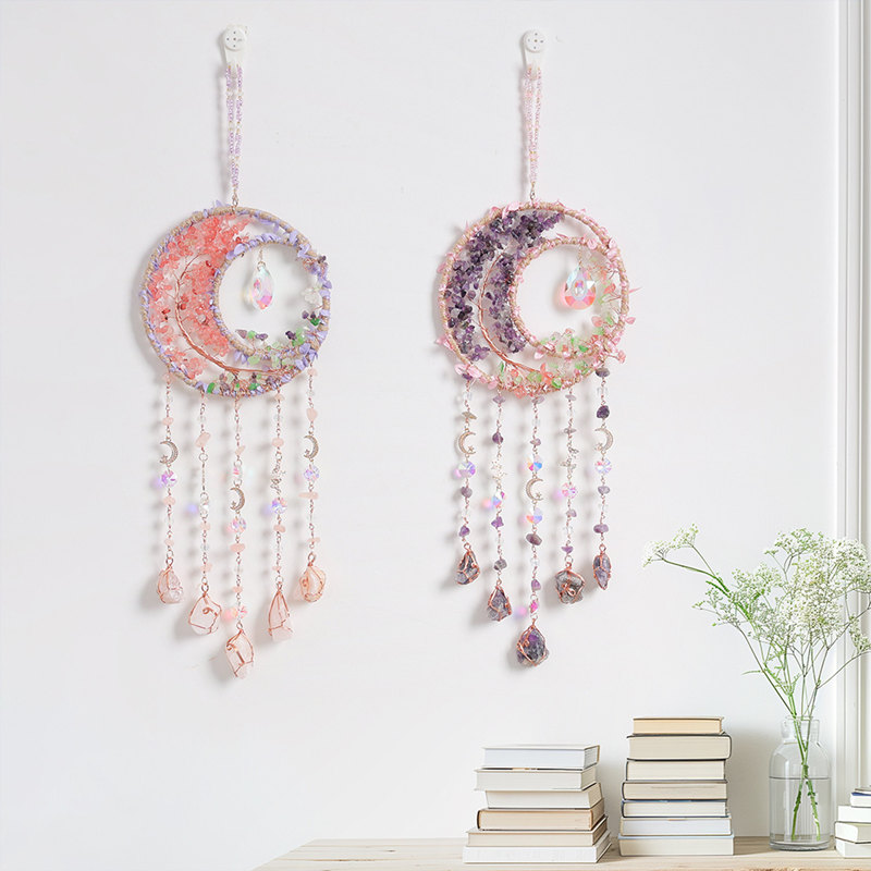 Boho Wind Chimes - Cristallo viola ametista quarzo albero della
