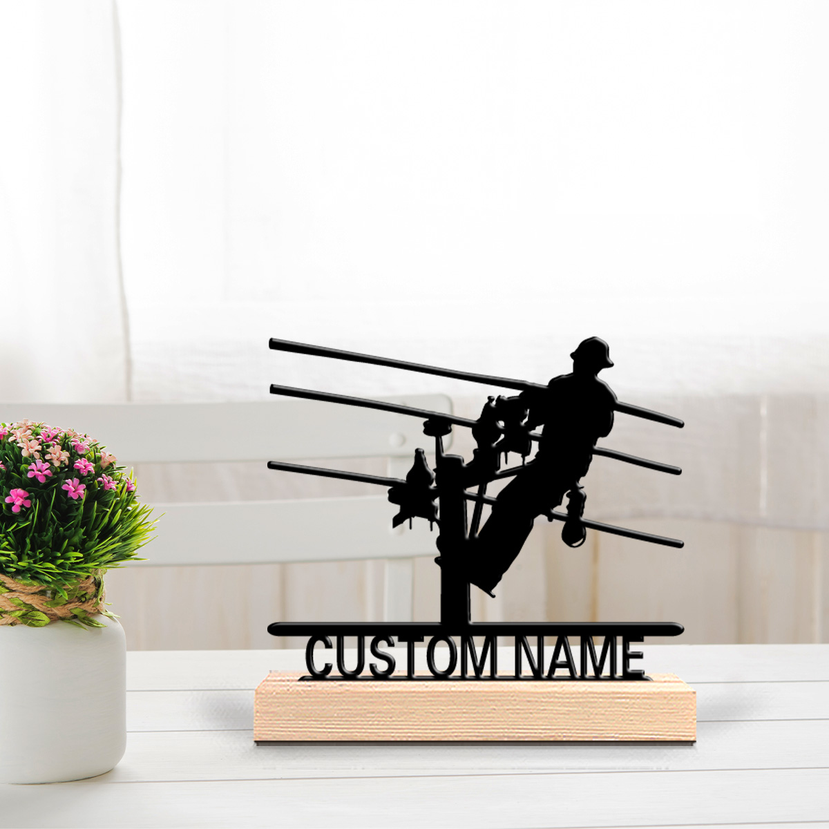 Home Decor For Birthday - Statua in Metallo Personalizzata per Elettricisti,