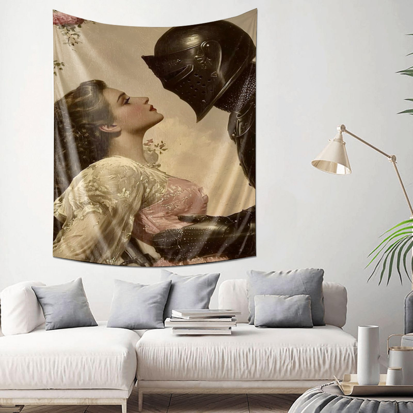 Home Decor Medieval - Elegante arazzo da cavaliere e signora,