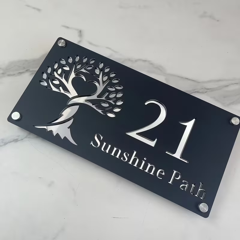 Home Decor Lovely Home - 1 Pezzo Targa Personalizzata con Numero