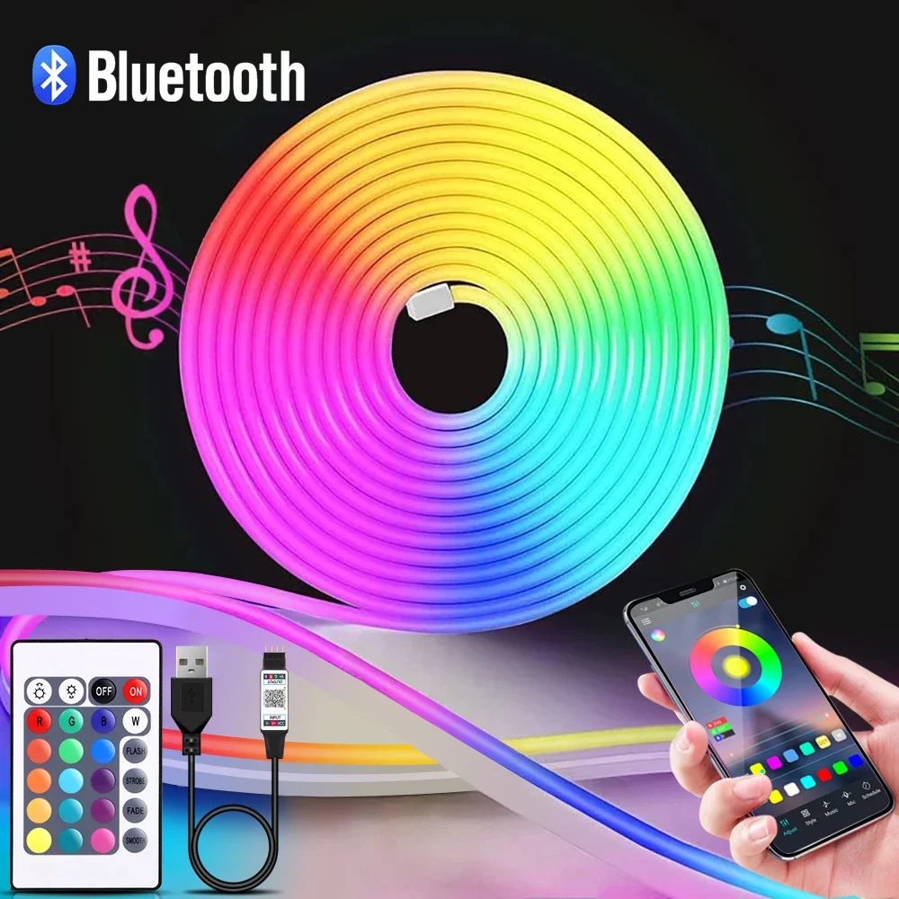 Home Decor Inspo - 1-5m RGB LED Neon Strip Light