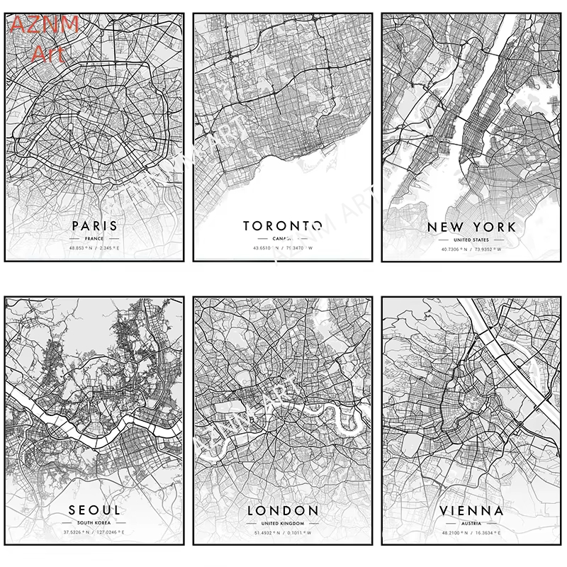 Mappa della città Opere d'arte - Home Decor New York recensione e prezzo